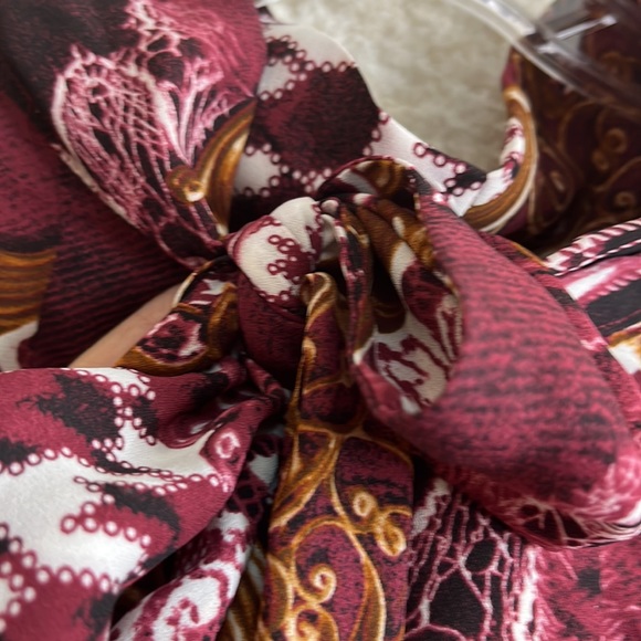 Ashley Stewart Womens Purple Printed Long Sleeve Bow Button Top Blouse 26W PLUS - Picture 2 of 8